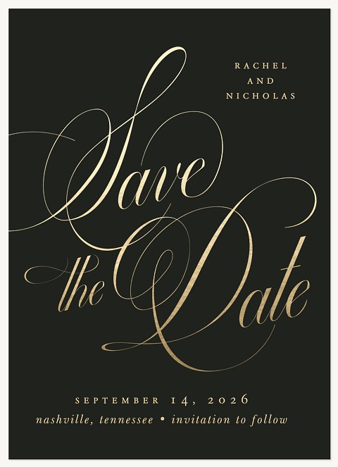 Elegant Swashes Save the Date Cards