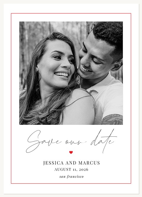 Simple Heart Save the Date Cards