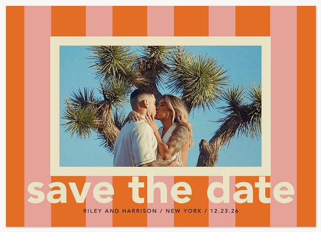 Stripes Save the Date Cards