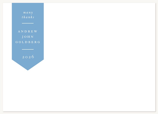 Colored Sash Thank You Thank You Cards 