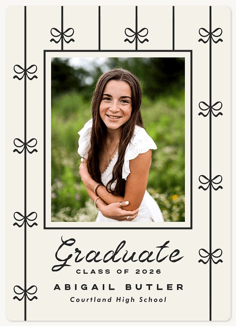 Rustic Bows Graduation Cards