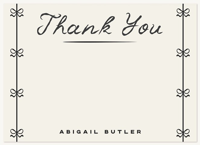 Rustic Bows Thanks Thank You Cards 