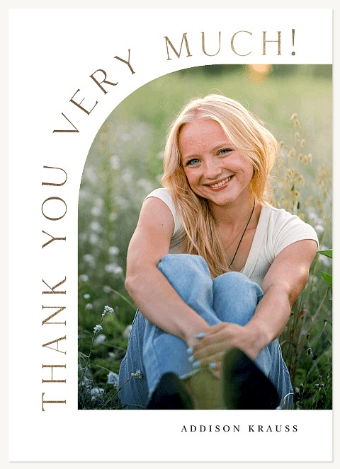 Artful Curved Thank You Thank You Cards 