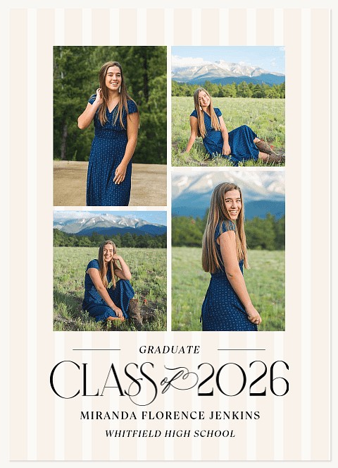 Delicate Stripes Graduation Cards