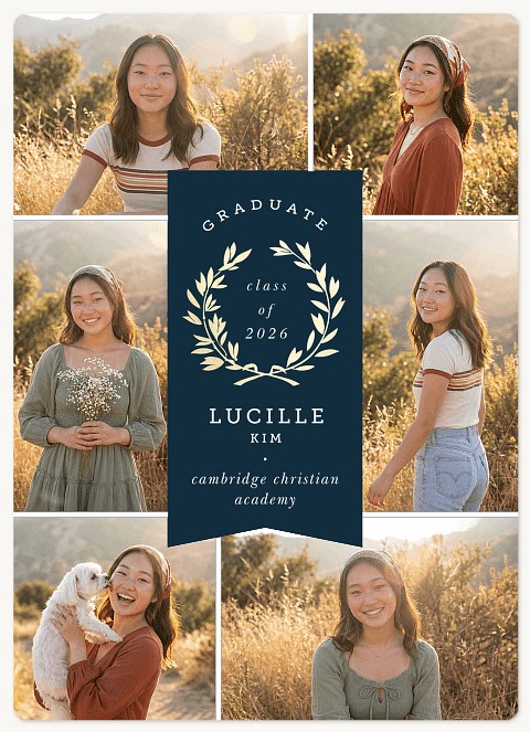 Laurel Banner Graduation Cards