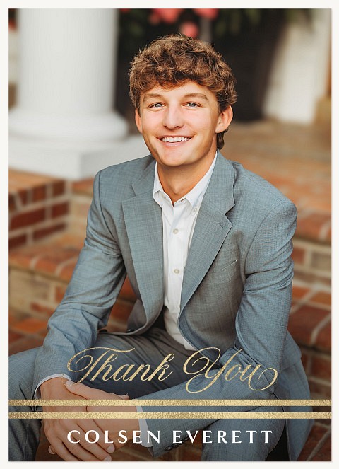 Golden Stripes Thank You Cards 