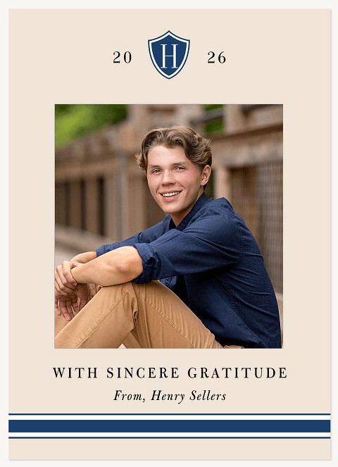 Crest Monogram Thank You Cards 