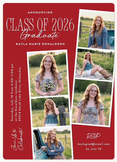 Snapshot Photostrip Graduation Cards