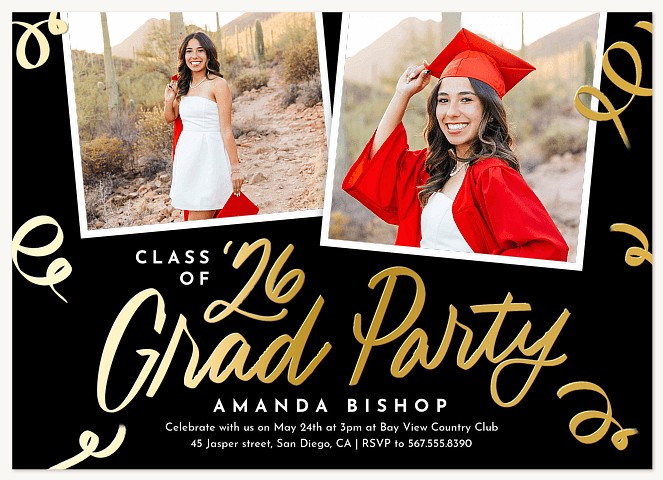 Gold Scrolls Graduation Cards
