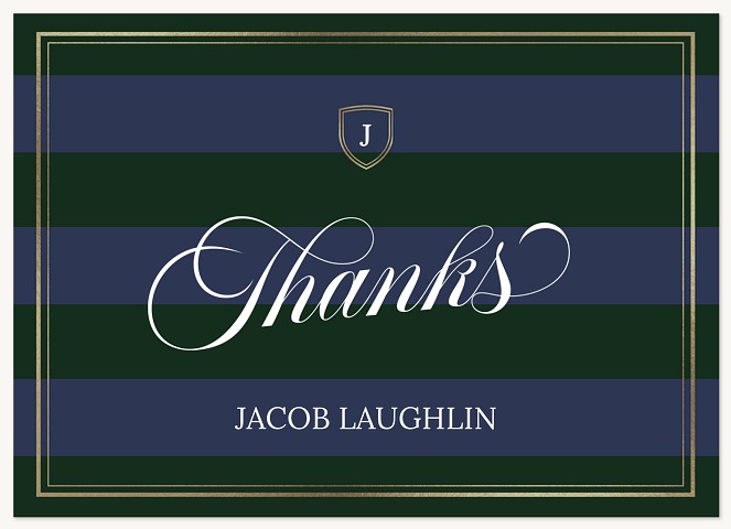 Preppy Stripes Thanks Thank You Cards 