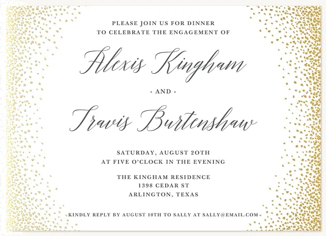 Gilded Elegance Engagement Party Invitations