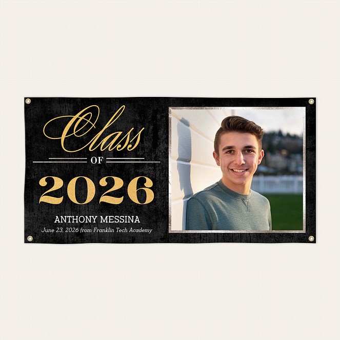 Wooden Duo Graduation Banner Custom Banners