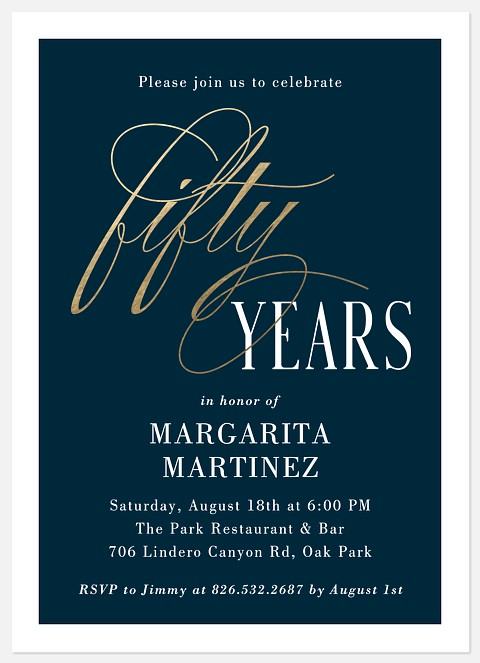 Scipted Milestone Adult Birthday Invitations