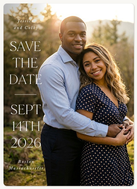 Left Aligned Type Save the Date Magnets