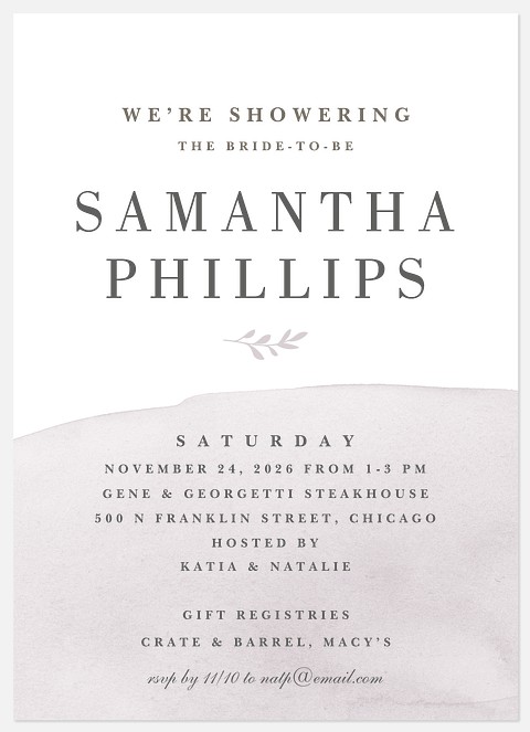 Aquarelle Bridal Shower Invitations