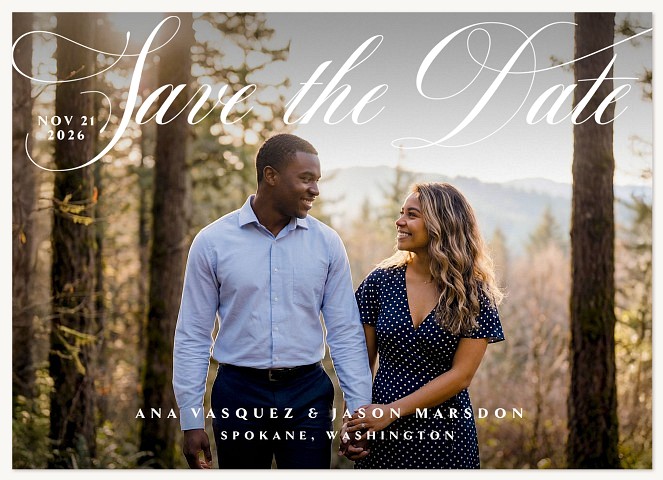 Script Elegance Save the Date Cards