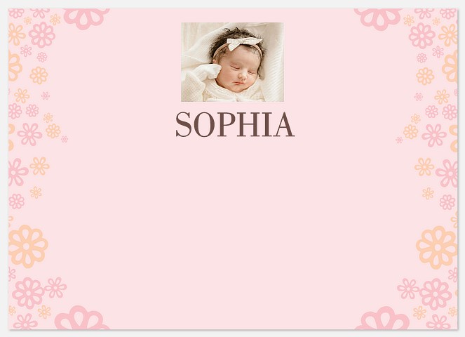 Baby Girl Blooms Thank You Cards 