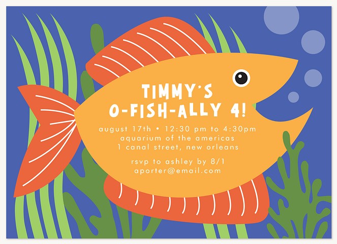 O-fish-ally Kids Birthday Invitations
