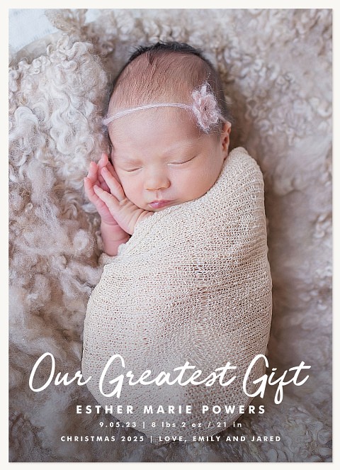 Greatest Gift Holiday Birth Announcements
