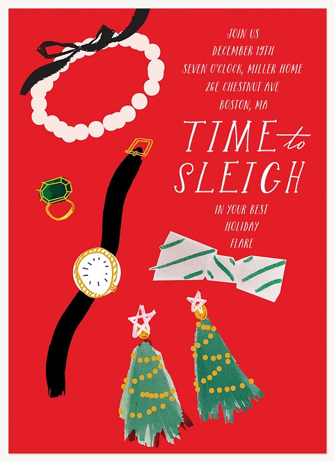 Time to Sleigh Holiday Party Invitations