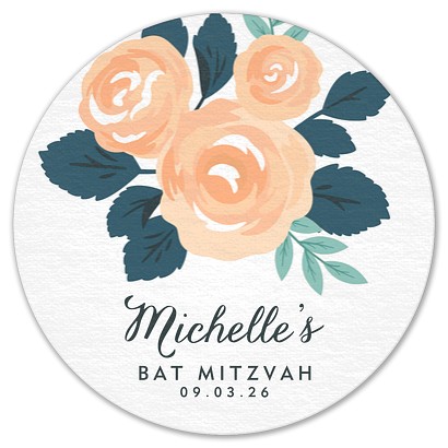 Peach Peonies Custom Coasters