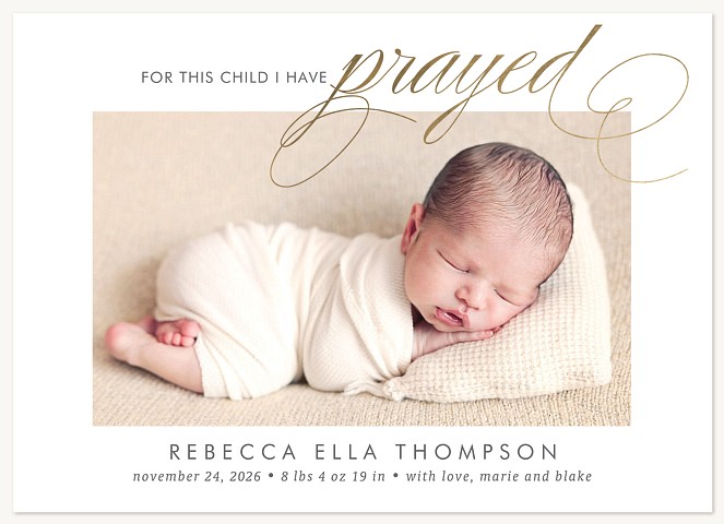Prayed For Girl Baby Announcements
