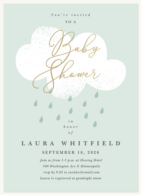 Mint Shower Baby Shower Invites