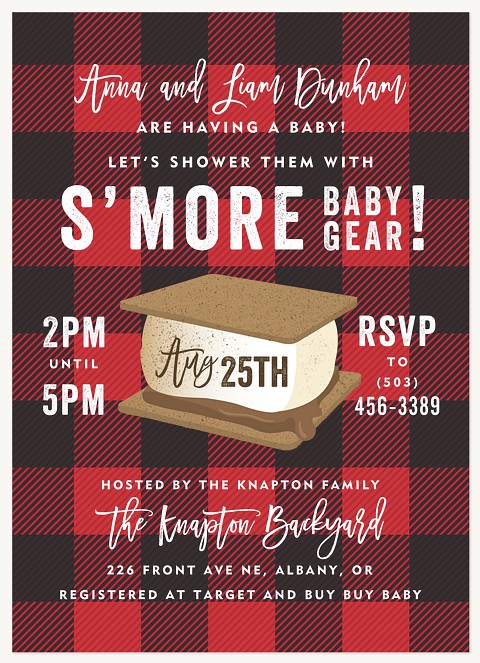 Sweet S'more Baby Shower Invites