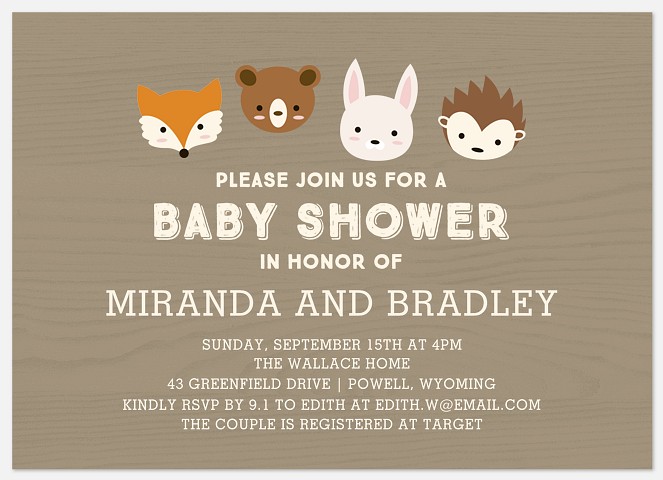 Sweet Creatures Baby Shower Invitations