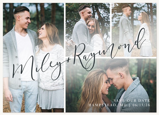 Angled Script Save the Date Cards