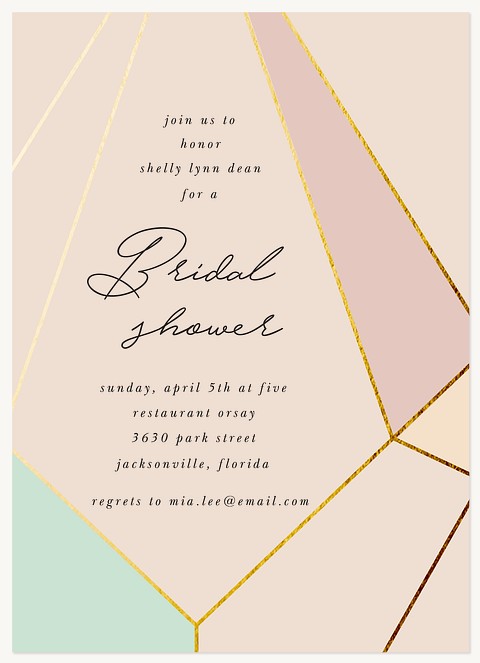 Pastel Gem Bridal Shower Invitations