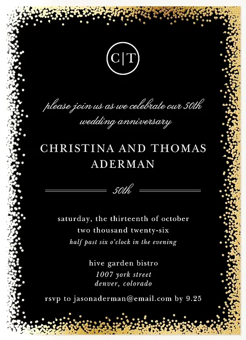 Ultra Elegant Wedding Anniversary Invitations