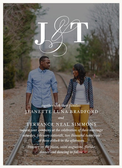 Overlaid Initials Wedding Invitations