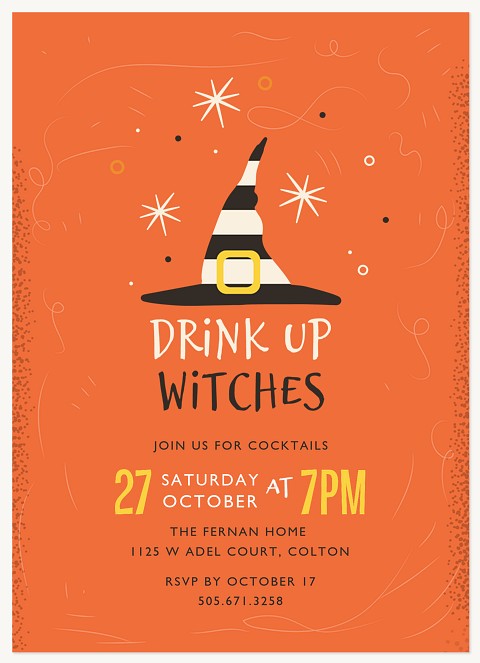 Drink Up Halloween Party Invitations