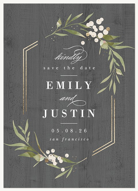 Gilded Woodland Save the Date Cards