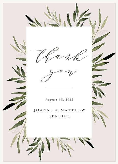 Fresh Greenery Wedding Thank You Cards