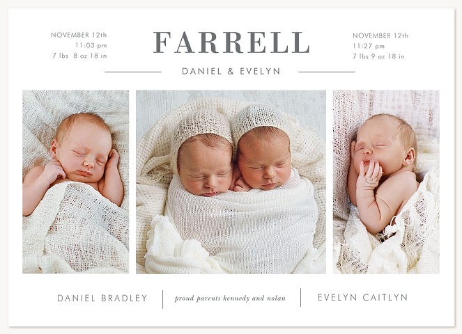 Precious Duo Twin Birth Announcements