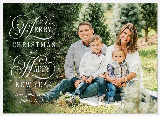 Filigree Swirls Holiday Photo Cards