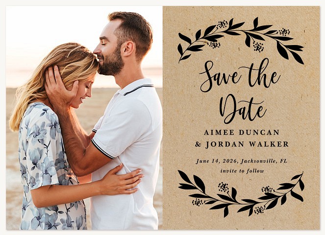 Kraft Branches Save the Date Cards
