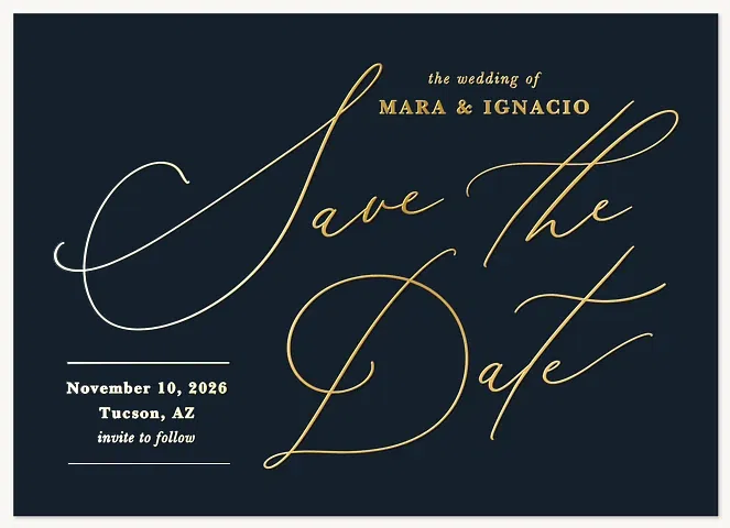Nouveau Calligraphy Save the Date Cards