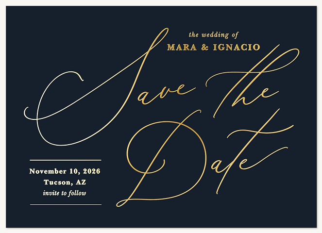 Nouveau Calligraphy Save the Date Cards