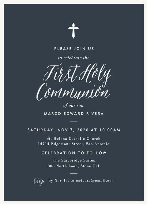 Modern Communion First Communion Invitations