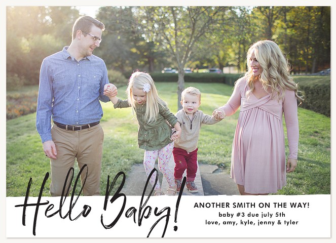 Handwritten Hello Pregnancy Announcements