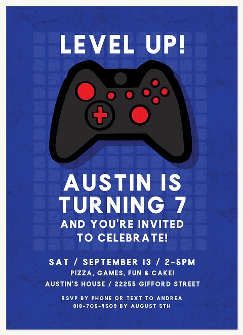 Level Up! Kids Birthday Invitations