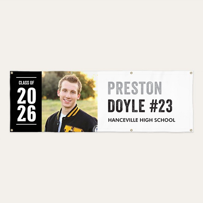 Modern Athlete Graduation Photo Banner  Custom Banners