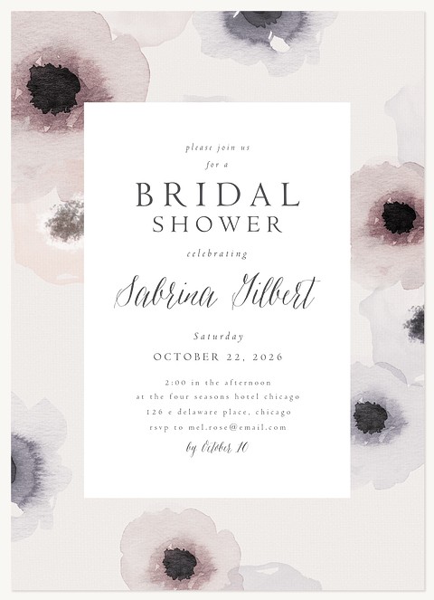 Anemone Poppies Bridal Shower Invitations