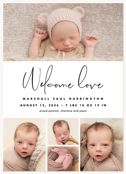  Welcome Love Baby Announcements