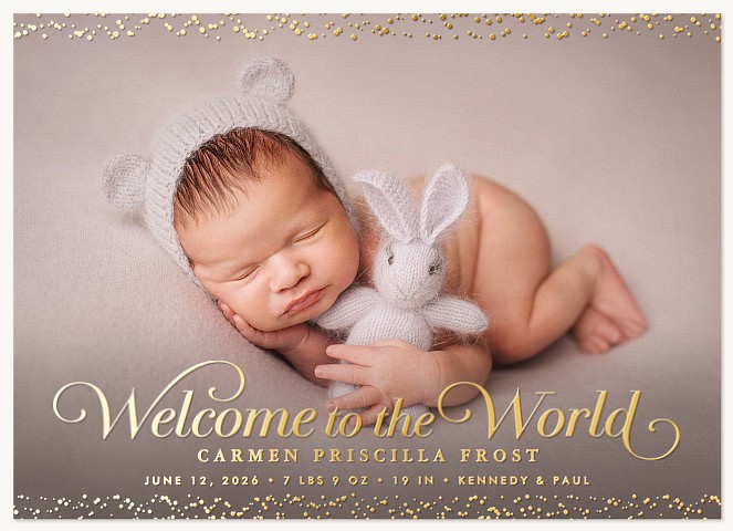 Confetti Welcome Baby Announcements