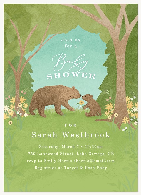  Meadow Bears Baby Shower Invites