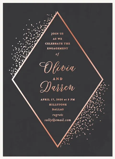 Geo Confetti Engagement Party Invitations